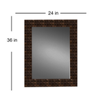 Load image into Gallery viewer, Detec™ Dark Brown Solid Wood Hand Carved Wall Mirror36 inche

