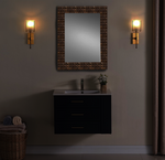 Load image into Gallery viewer, Detec™ Dark Brown Solid Wood Hand Carved Wall Mirror36 inche
