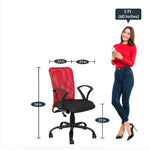 Load image into Gallery viewer, Detec™ Ergonomic Revolving Chair  Breathable Mesh - Red &amp; Black Pack of 2
