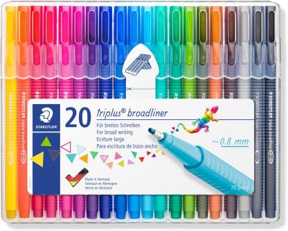Detec™ STAEDTLER Triplus Broadliner 338 SB20 Multicolor Fineliner Pen  (Pack of 20, Multicolor)