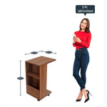 Load image into Gallery viewer, Detec™ Laptop Table with Wheels - Walnut Finish

