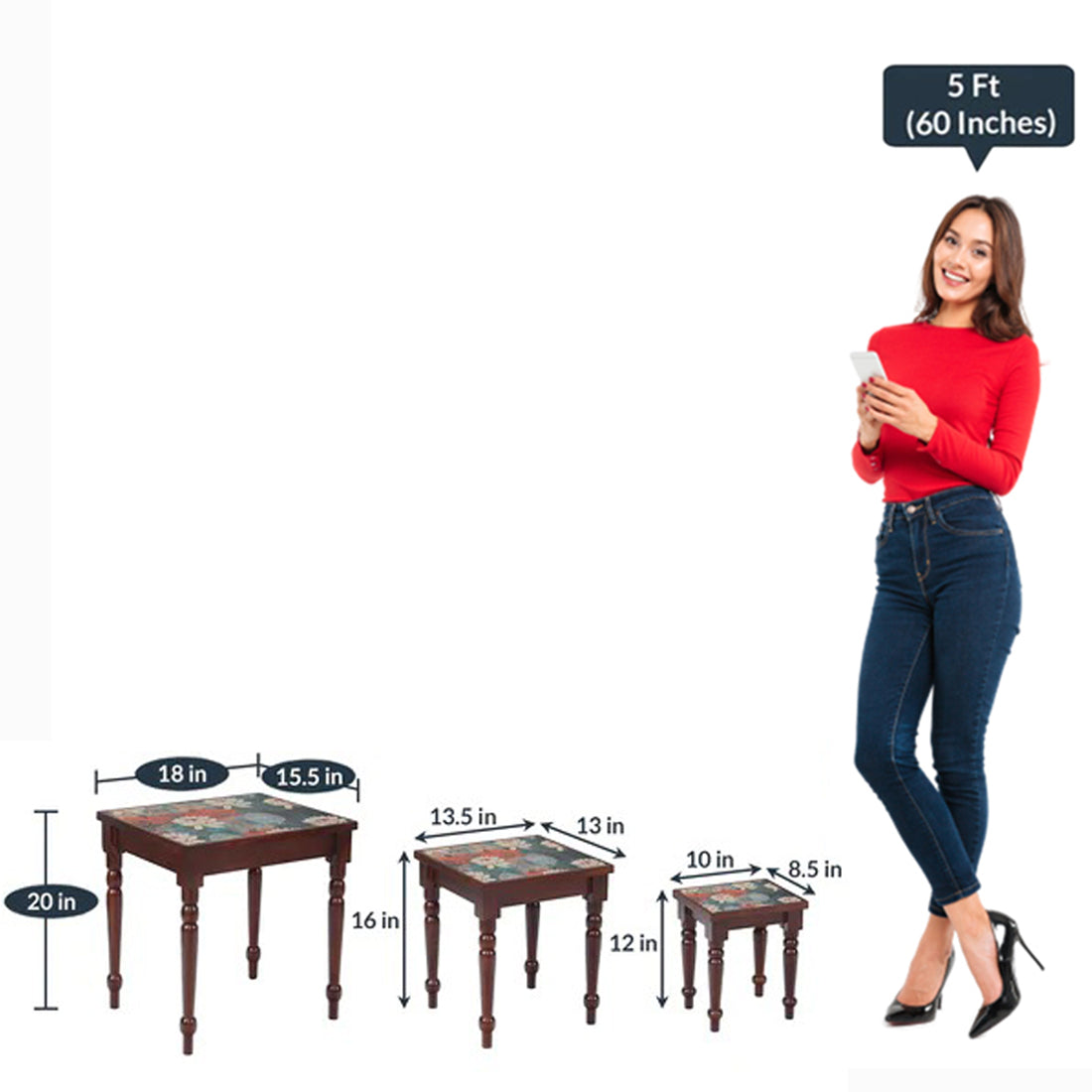 Detec™ Nesting Coffee Table Set - Multiple Prints