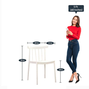 Detec™ Plastic/Cafe Chair -  White Color