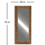 Load image into Gallery viewer, Detec™  Brown Solid Wood Hand Carved Wall Mirror 72 inches
