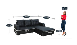 Detec™ Aribert 2 Seater LHS Sectional Sofa 